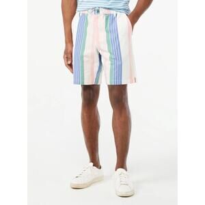 Free Assembly Men's Seersucker Awning Stripe Shorts Pink Blue Green White Size M